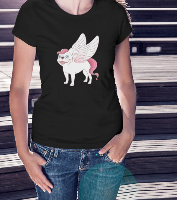 Frenchie Pegasus Unleashes Wings Into Mythical World T-Shirt