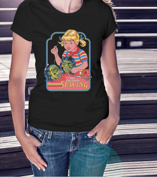 You Can Learn Sewing Zombie Doll Faces Halloween T-Shirt
