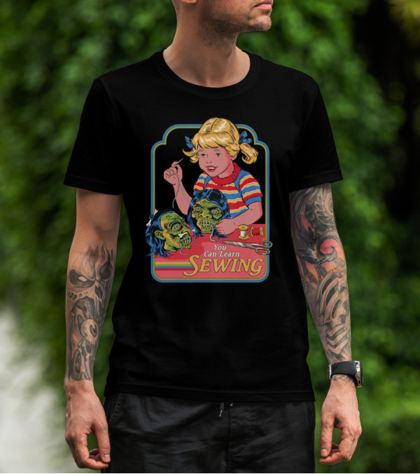 You Can Learn Sewing Zombie Doll Faces Halloween T-Shirt