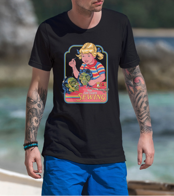 You Can Learn Sewing Zombie Doll Faces Halloween T-Shirt
