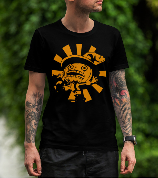 Scare Pumpkin Witch Hat Halloween Sunburst T-Shirt
