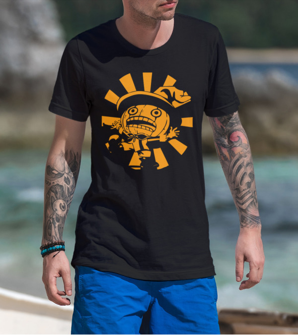 Scare Pumpkin Witch Hat Halloween Sunburst T-Shirt