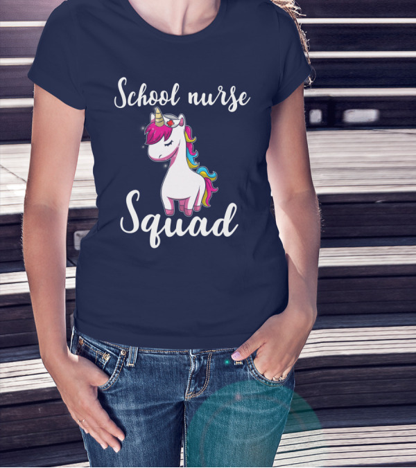 School Nurse Squad Unicorn T-Shirt