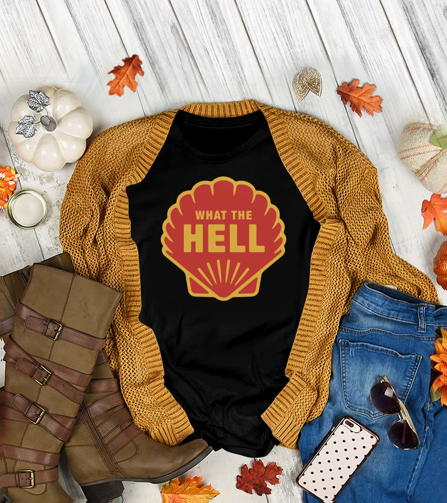 What the Hell Parody Red and Yellow Shell T-Shirt