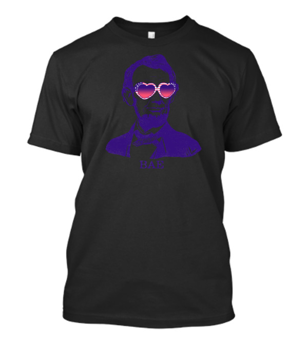 Bae Lincoln Heart Sunglasses Patriotic T-Shirt