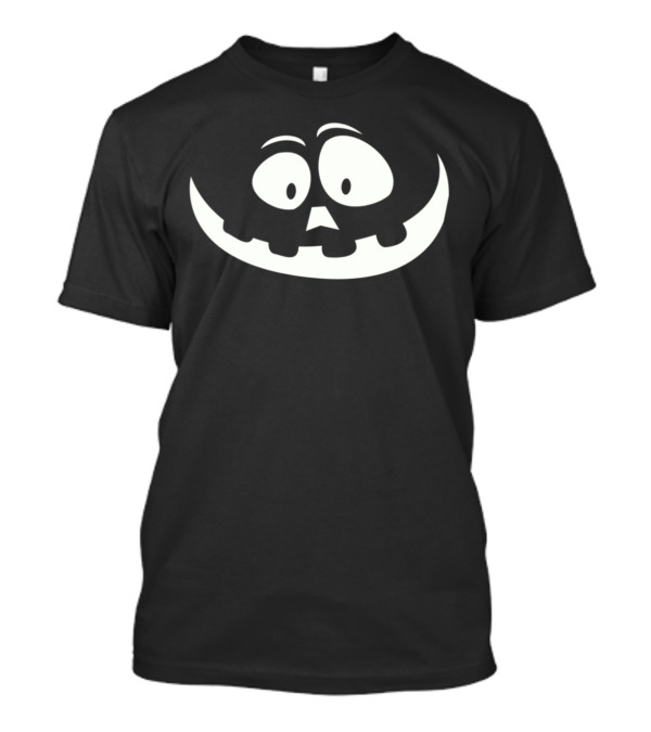 Carved Pumpkin Face Minimalist White T-Shirt