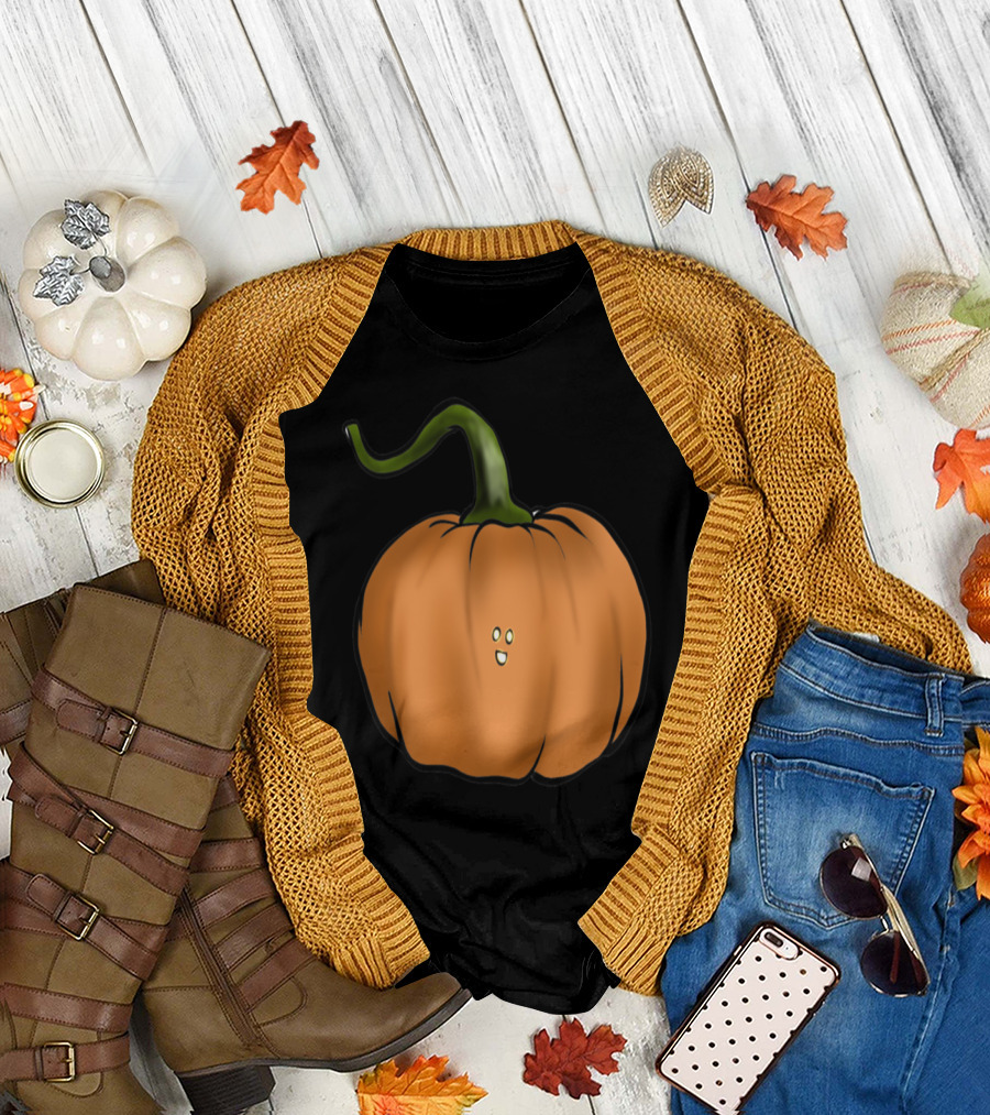 Happy Halloween Pumpkin With Face T-Shirt