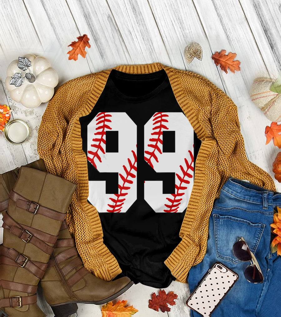 99 Baseball Lover Ninety Nine Player Baseball Stitch T-Shirt