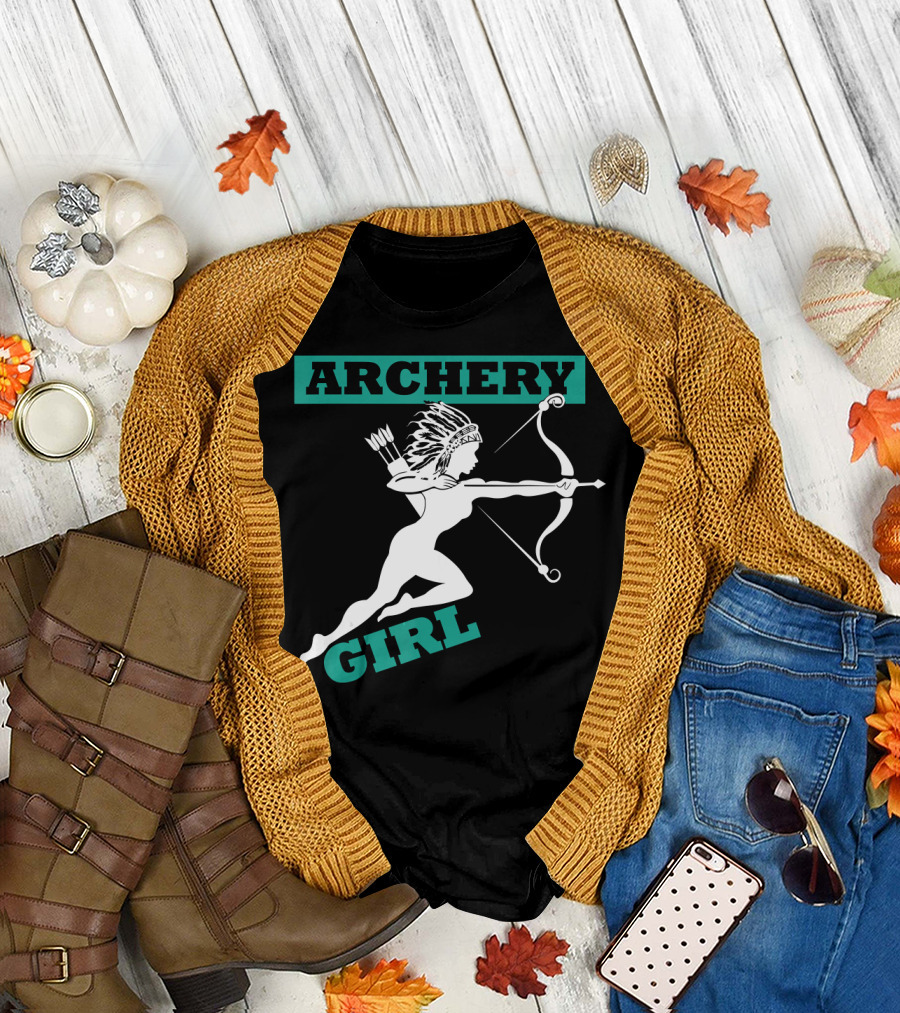 Archery Girl Archer Girl Arrow Bow Headdress T-Shirt