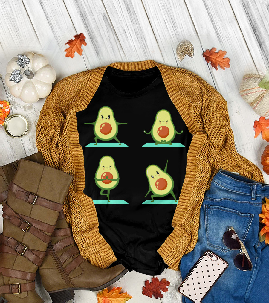 Avocado Yoga Meditation Funny Poses T-Shirt