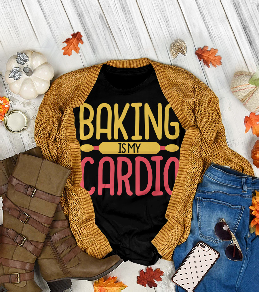 Baking Is My Cardio Rolling Pin Fun T-Shirt