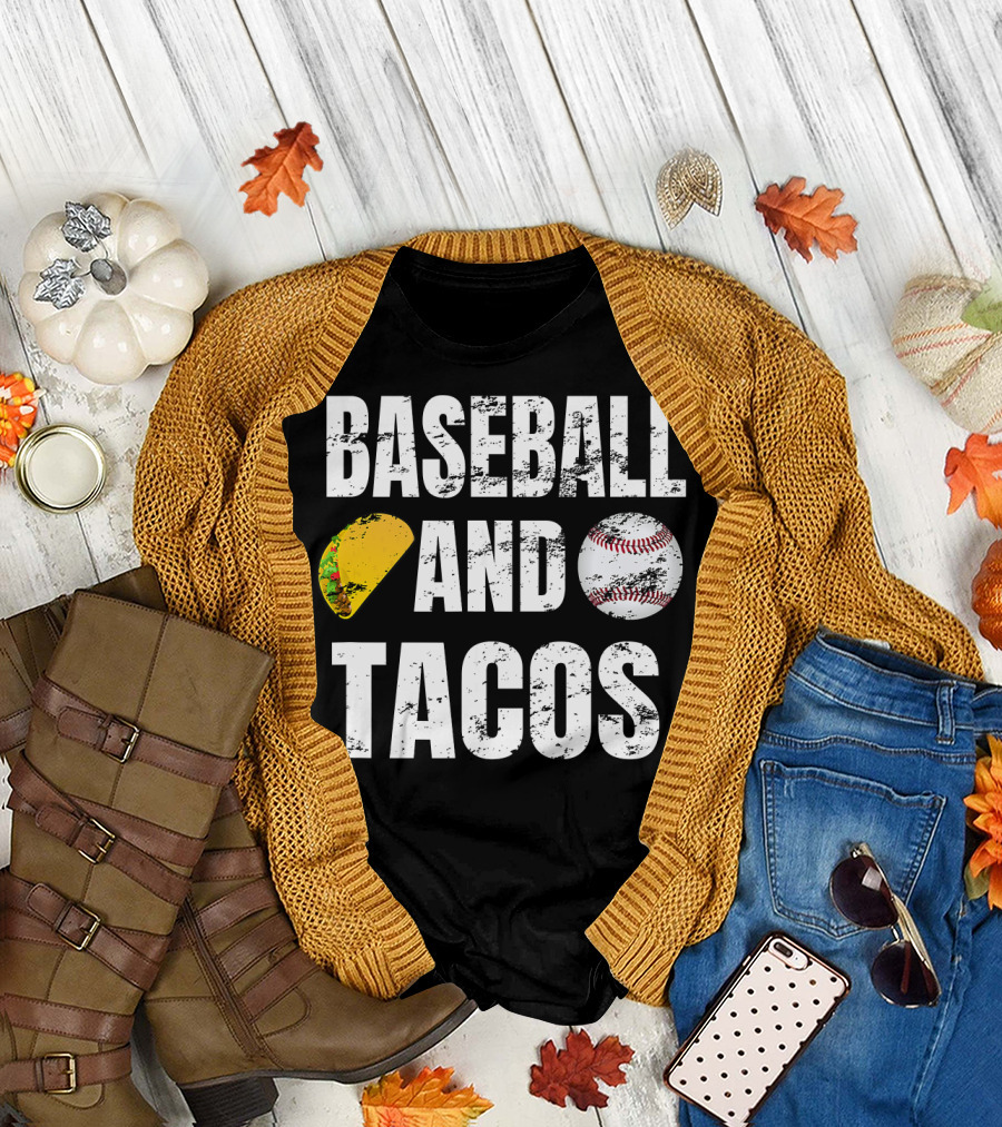 BASEBALL AND TACOS FUNNY TACO T-Shirt