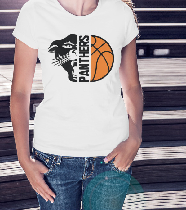 Basketball Panthers Ball Cool Black T-Shirt