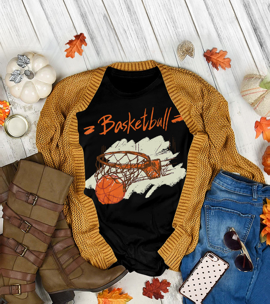 Basketball Player Basketball Hoop Basket Shot T-Shirt