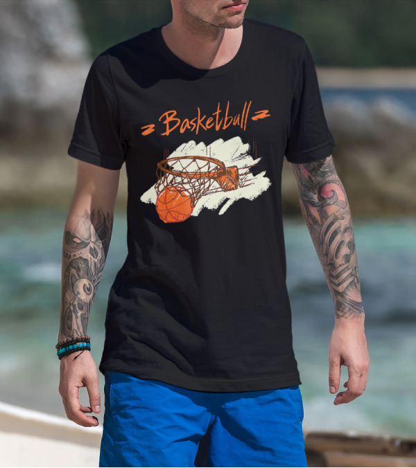 Basketball Player Basketball Hoop Basket Shot T-Shirt