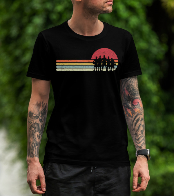 Retro Sunset Basketball Team Players T-Shirt