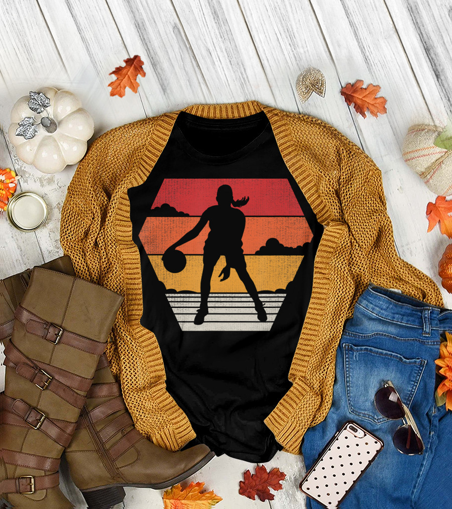 Basketball Vintage 70s 80s Sunset T-Shirt