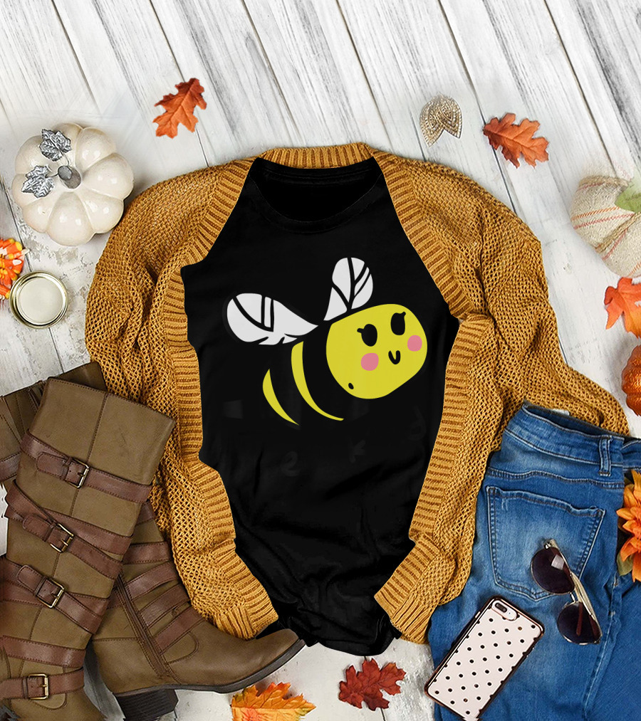 Bee Kind Happy Cartoon Bee with Cute Expressions T-Shirt