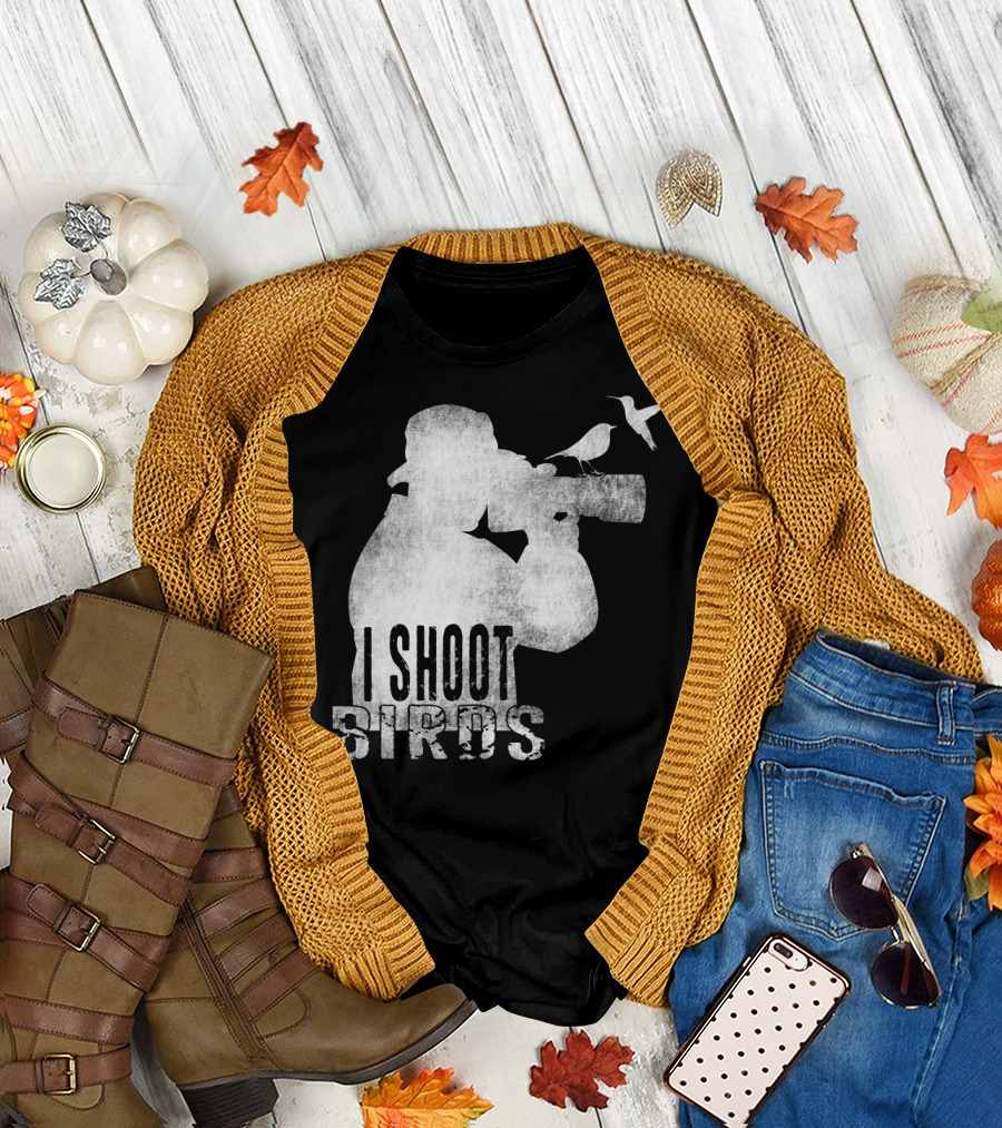 I Shoot Birds Birding Photography T-Shirt