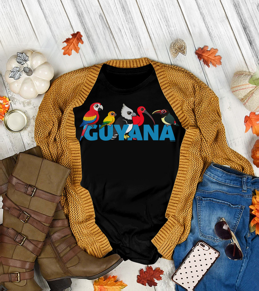 Birdorable Guyana Birds Cartoon Bird T-Shirt