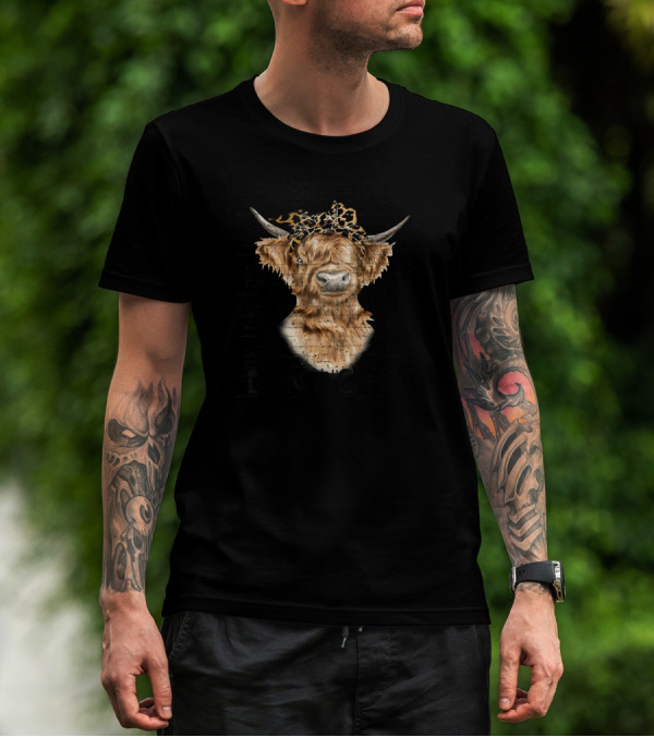 Bison Wearing Leopard Print Headband Messy Hair Don't Care T-Shirt