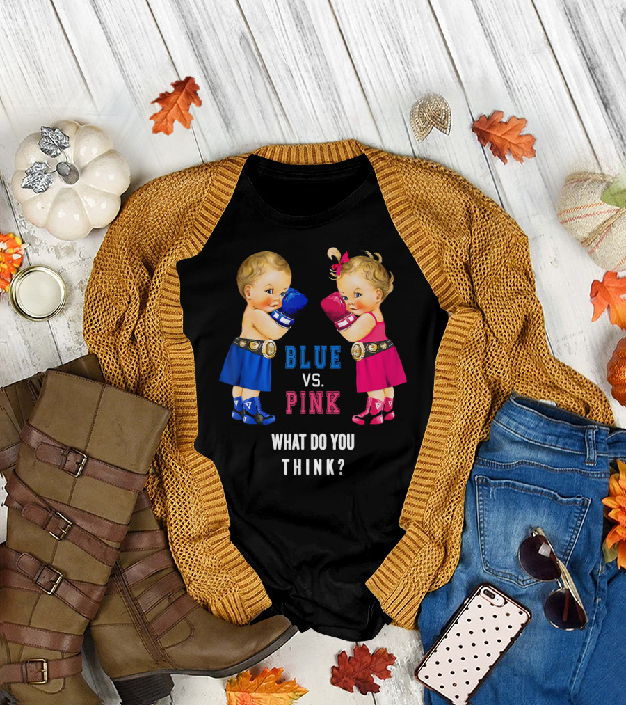 Blue vs Pink Boxing Babies Gender Reveal What Do You Think? T-Shirt