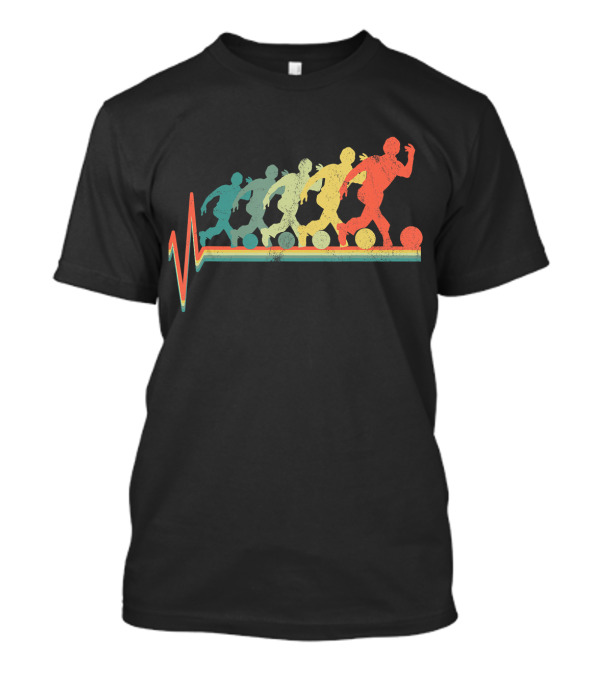 Bowling Ball Player Retro Heartbeat T-Shirt