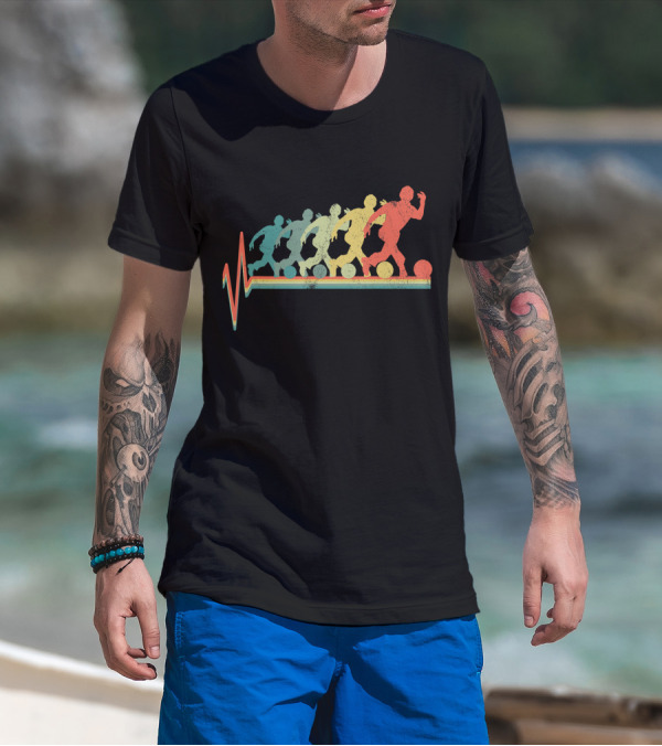 Bowling Ball Player Retro Heartbeat T-Shirt