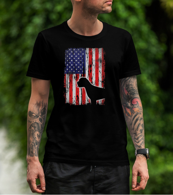 Boxer American Flag 4th Of July Patriotic USA T-Shirt