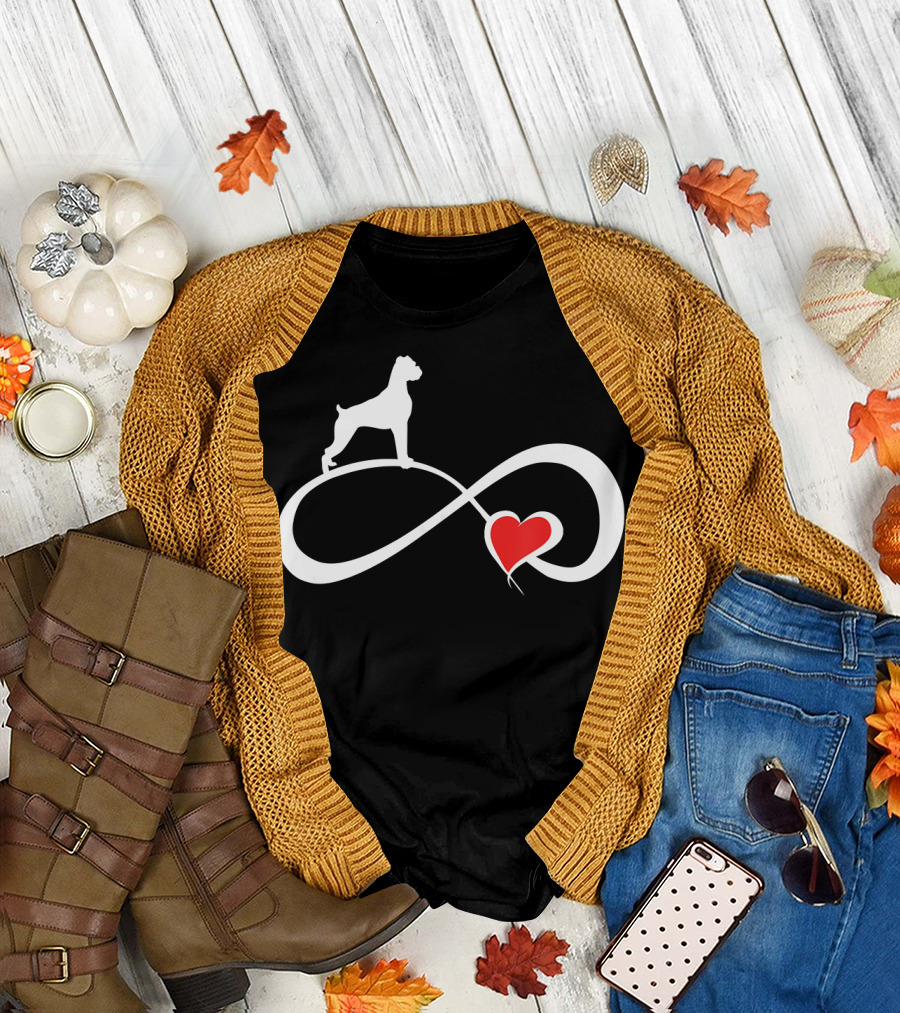 Boxer Dog Heart Infinity Symbol Mom Owner Love T-Shirt