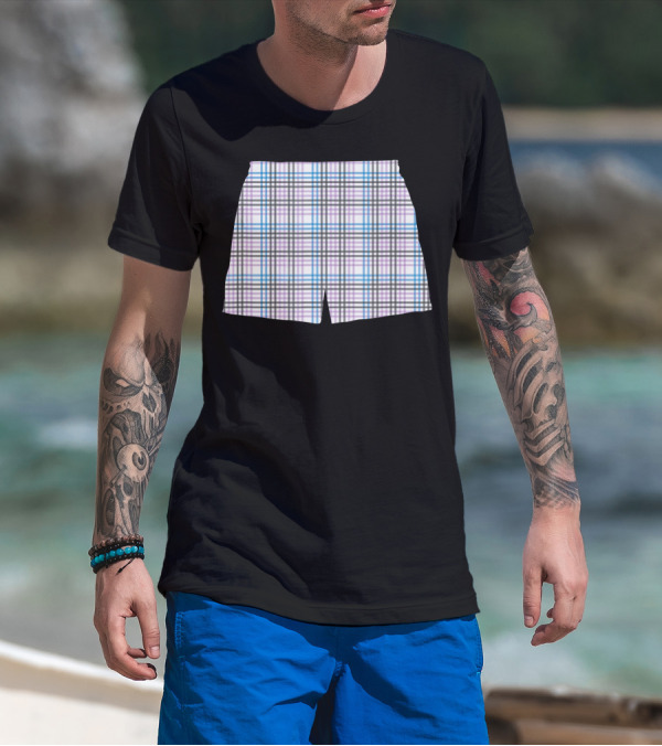 Boxers Plaid Pattern Multicolor Shorts T-Shirt