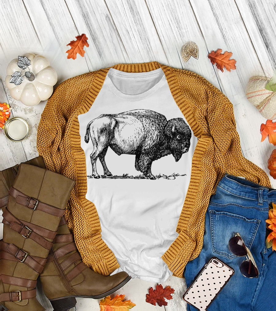 Buffalo American Bison Vintage Western Wildlife T-Shirt