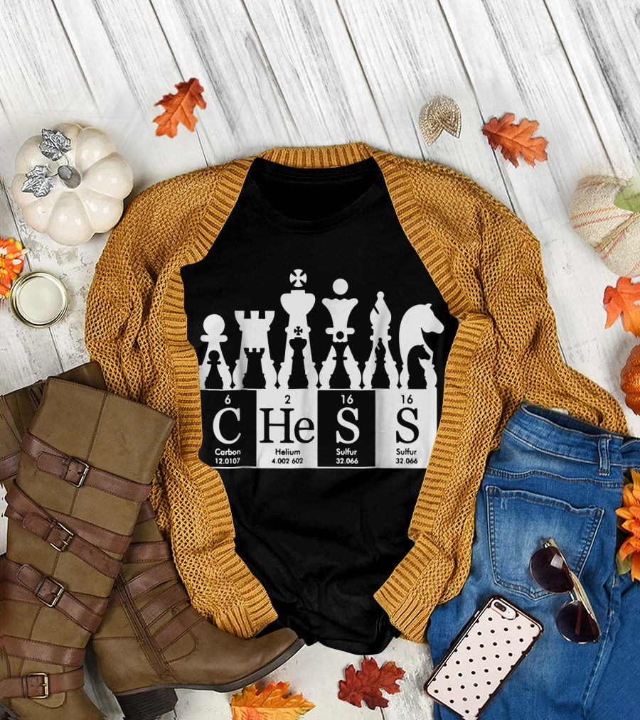 Chess Helium Carbon Sulfur Periodic Table Elements T-Shirt