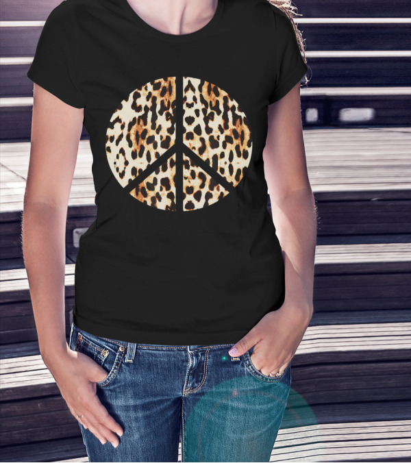Inverse Leopard Cheetah Peace T-Shirt
