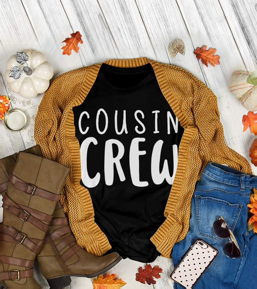 Cousin Crew Matching Family Group Text T-Shirt