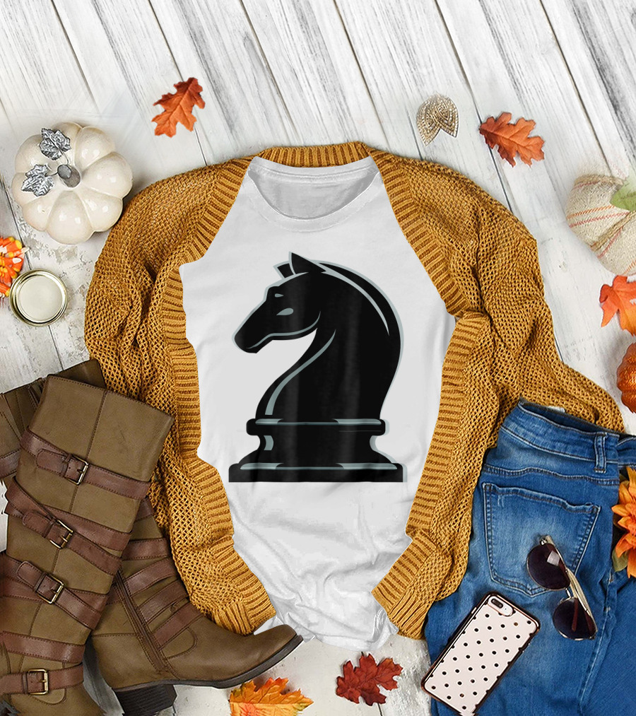 Knight Chess Piece Horse Stallio Black T-Shirt