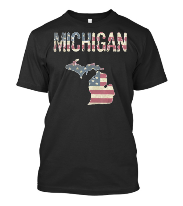 Michigan Flag Stars And Stripes 4th Of July T-Shirt