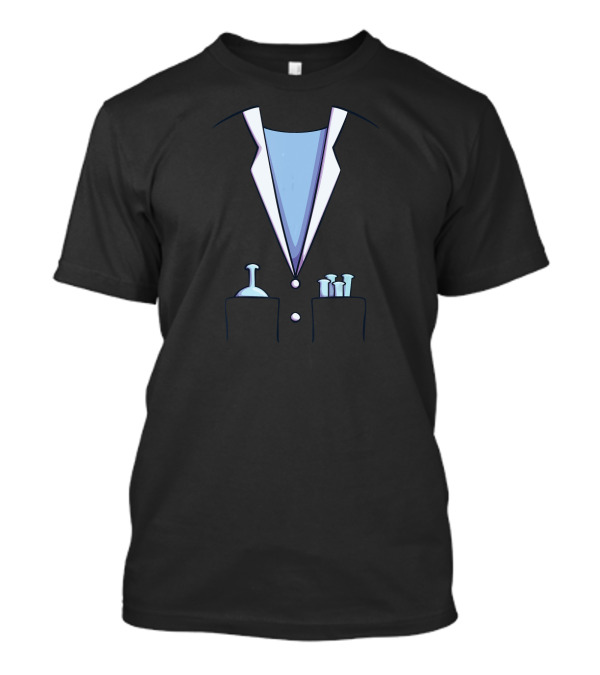 Scientist Lab Coat With Beakers And Test Tubes T-Shirt