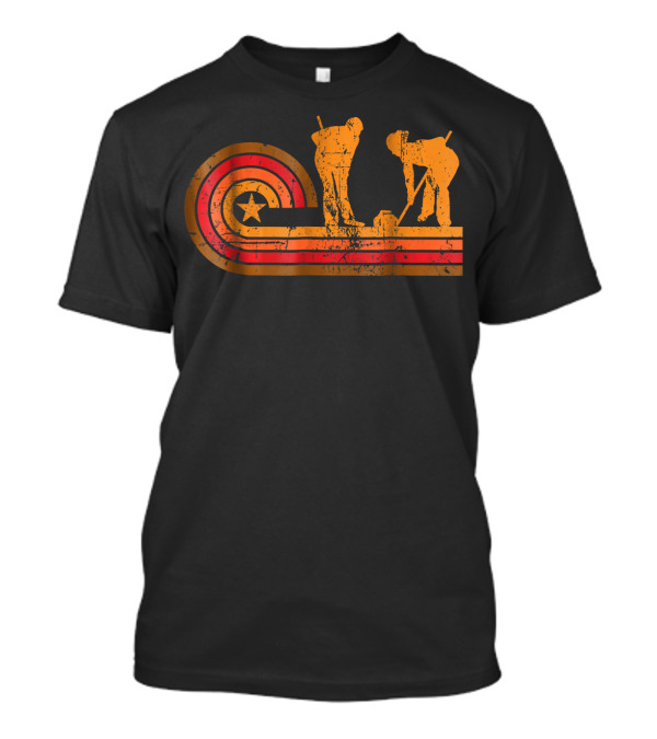 1970's Curling Retro Star Stripes T-Shirt