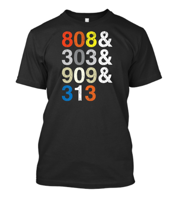 Detroit Techno 808 303 909 313 Classic Drum Machines EDM T-Shirt