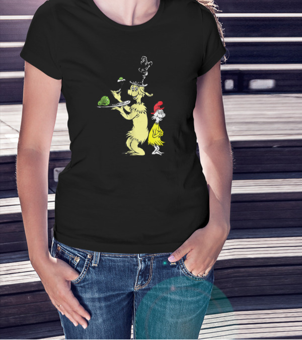 Dr. Seuss Green Eggs And Ham Sam I Am Yellow Creature With Hat T-Shirt