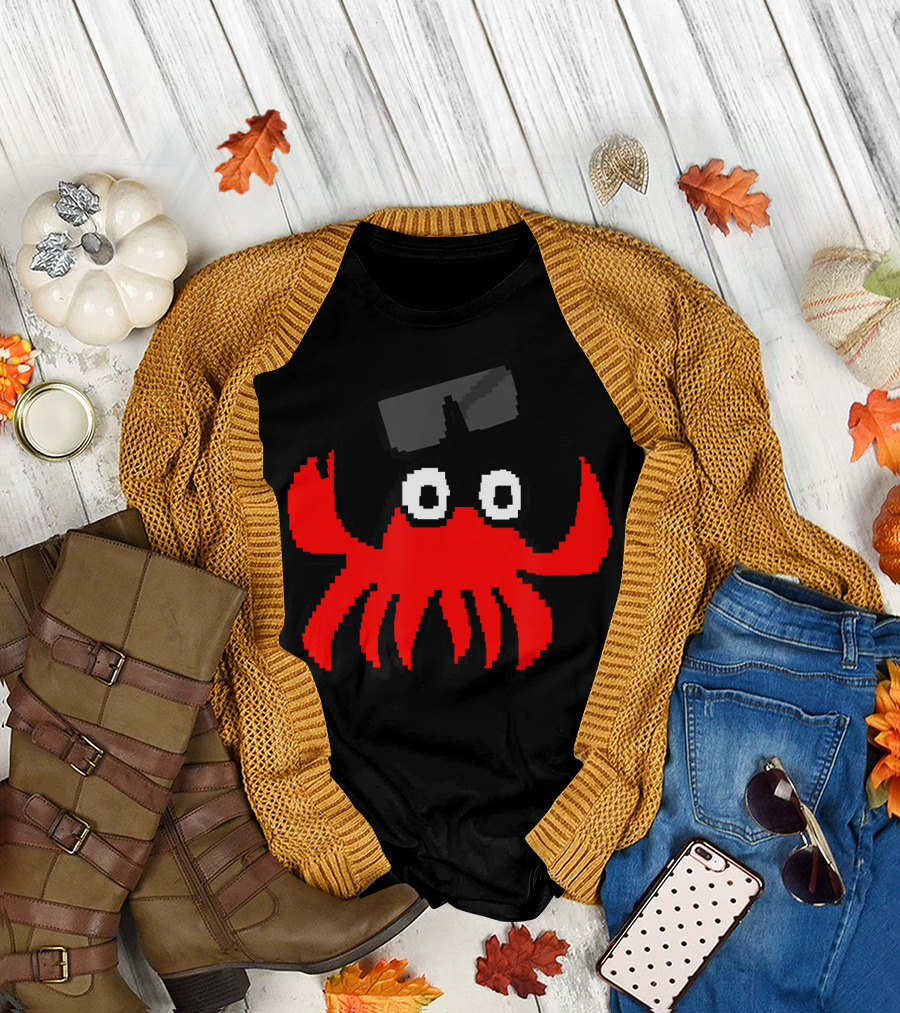 Pixelated Sunglasses Crab T-Shirt