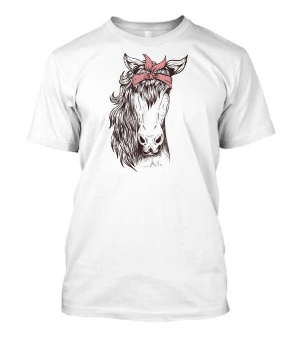 Horse With Pink Bandana For Equestrian T-Shirt