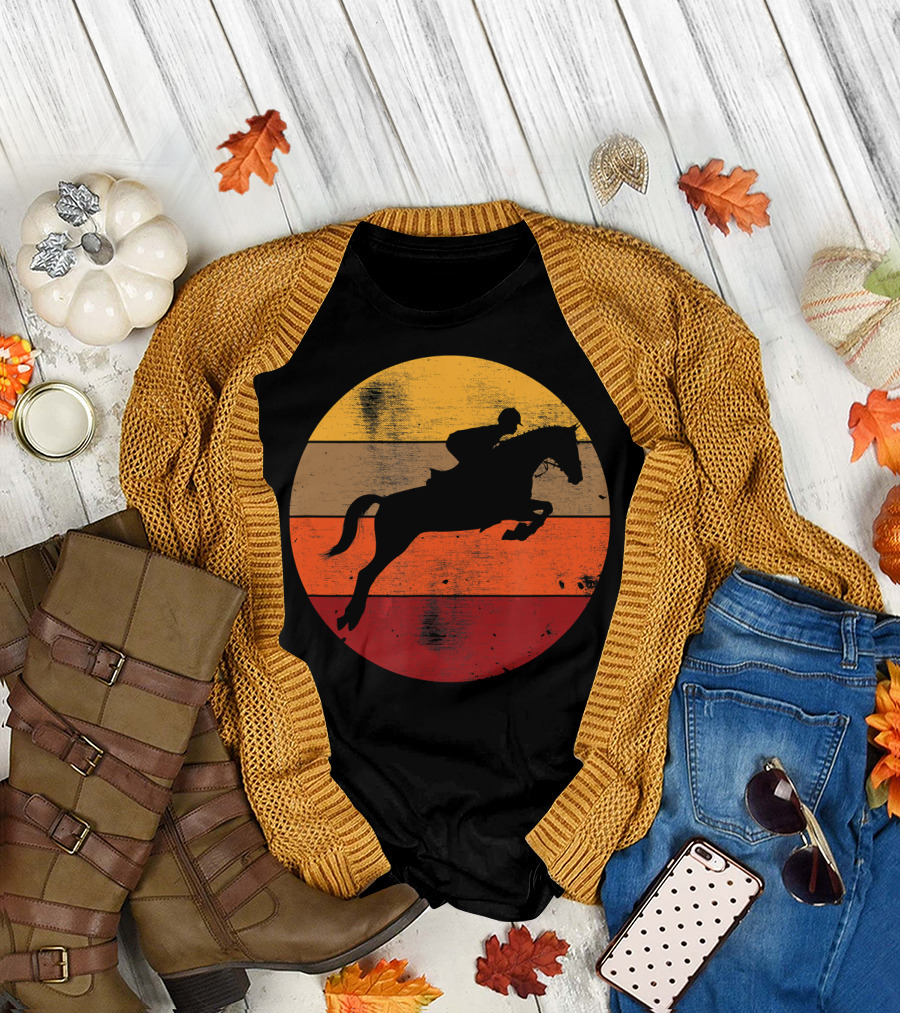 Retro Horse Girl Equestrian Women Love Vintage Rider T-Shirt