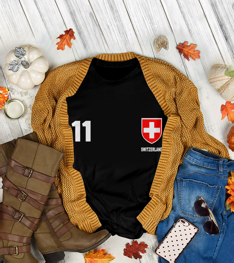 Switzerland 11 Swiss Football Soccer Jersey T-Shirt