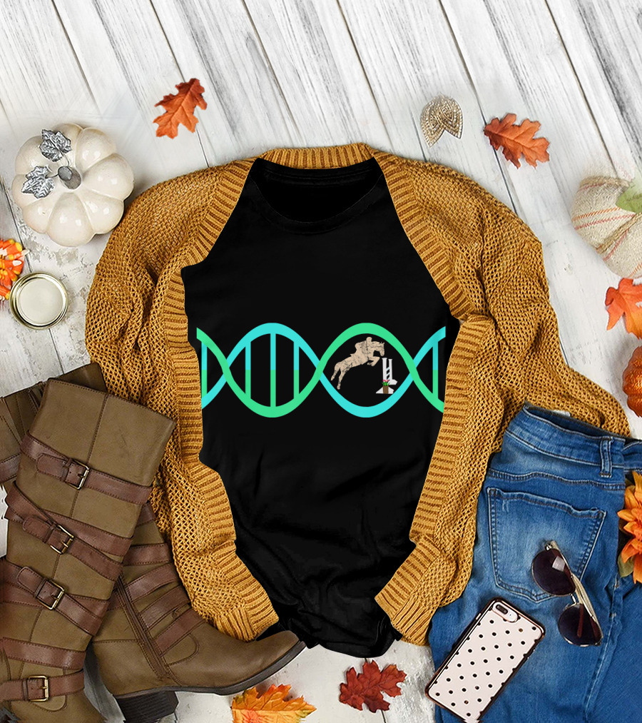 Show Jumping DNA Equestrian Genetic Horse Riding T-Shirt