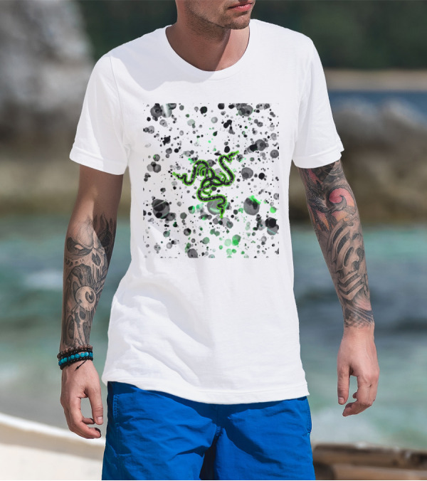 Razer Neon Green Splattered Triple Snake T-Shirt