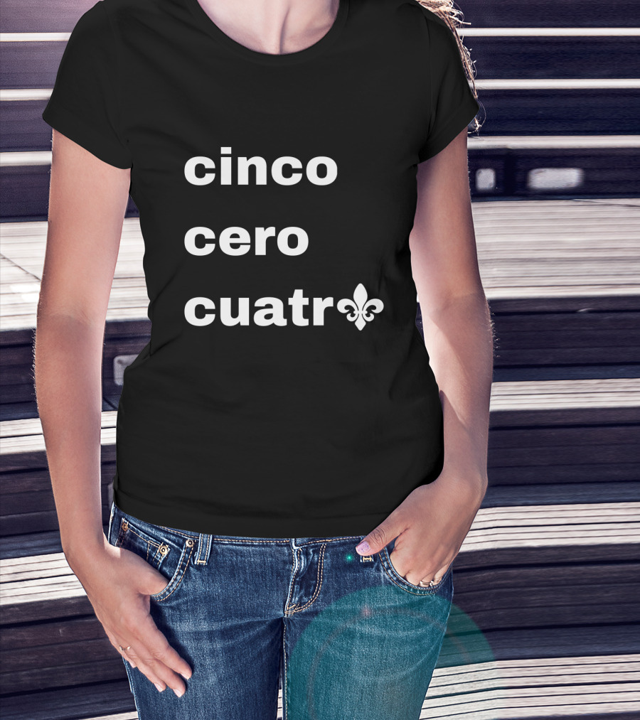 Cinco Cero Cuatro Fleur De Lis Icon Flor De 504 DOS T-Shirt