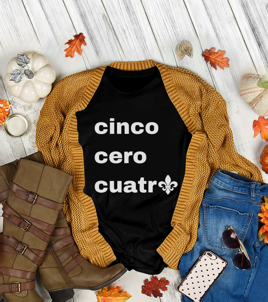 Cinco Cero Cuatro Fleur De Lis Icon Flor De 504 DOS T-Shirt