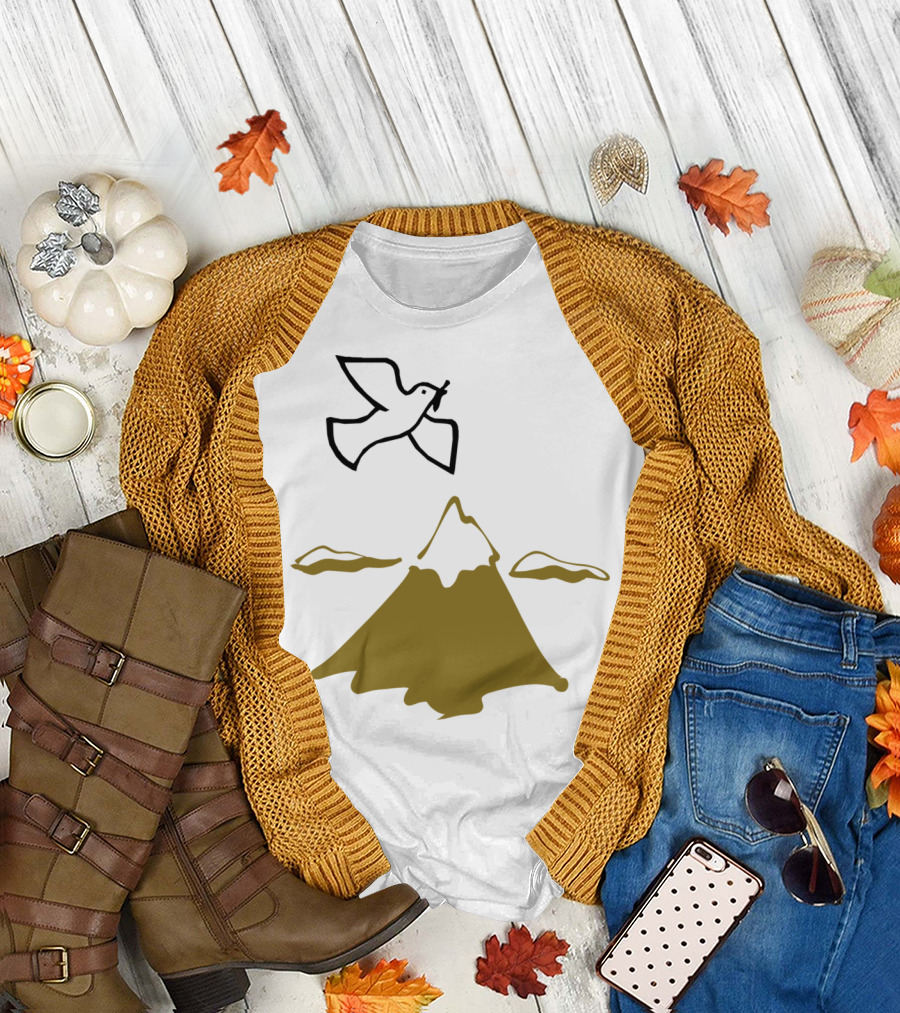 Peace Dove Over Golden Mountain T-Shirt